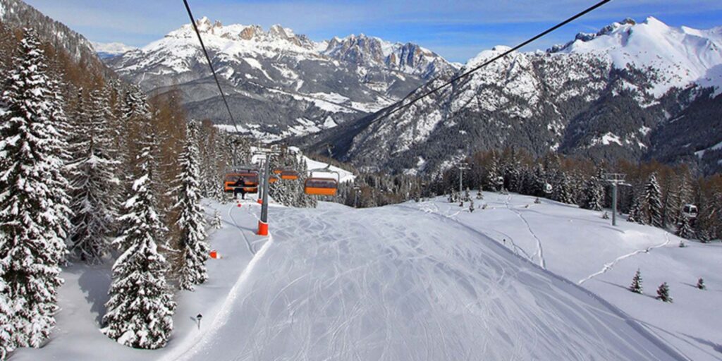 Ski area near Moena: Alpe Lusia between Moena and Bellamonte